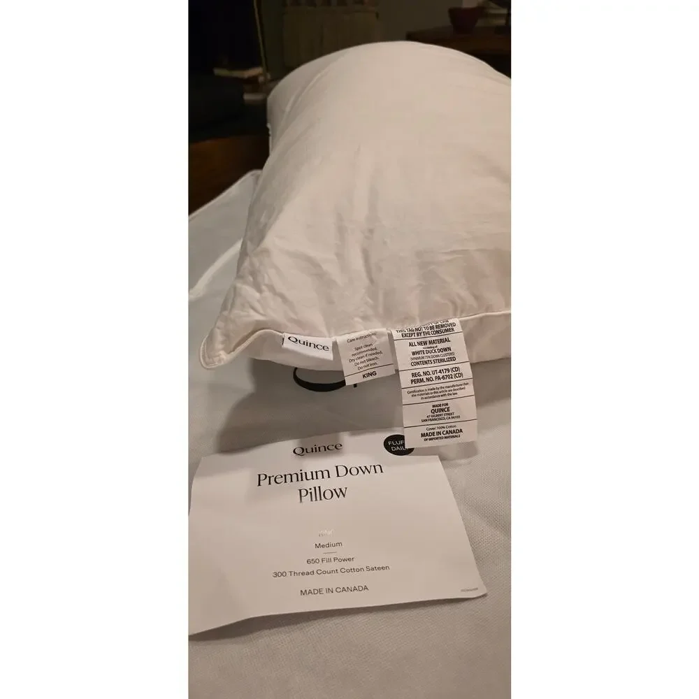 Quince Premium King Down Medium Pillow - NEW